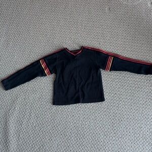 Vintage Kids Black Long Sleeve Shirt with Stripes